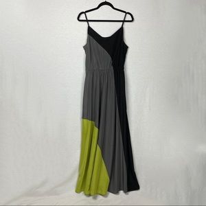 MOSSIMO COLOR BLOCK STRAPPY MAXI DRESS - M